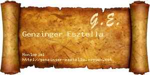 Genzinger Esztella névjegykártya
